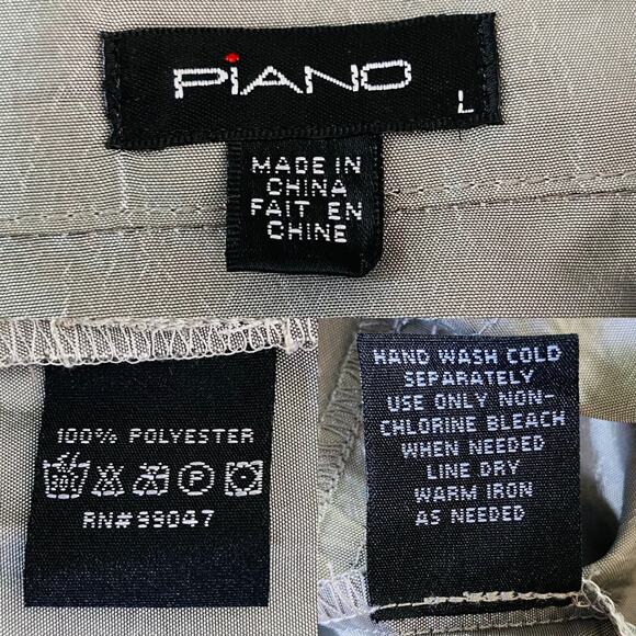 Vintage Piano Blouse Large Silver Zip Up Beaded Top New - Picture 7 of 10